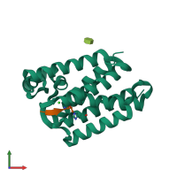 PDB entry 4qo2 coloured by chain, front view.