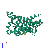 PDB entry 4qo2 coloured by chain, top view.