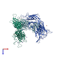 PDB entry 4qq1 coloured by chain, top view.