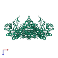 Inosine-5'-monophosphate dehydrogenase in PDB entry 4qq3, assembly 1, top view.