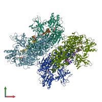 PDB entry 4qqx coloured by chain, front view.