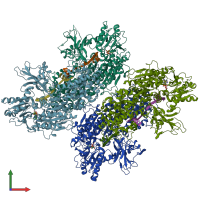 PDB entry 4qqy coloured by chain, front view.