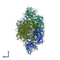 PDB entry 4qqy coloured by chain, side view.