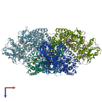 PDB entry 4qqz coloured by chain, top view.