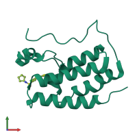 PDB entry 4qr4 coloured by chain, front view.