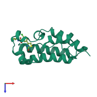 PDB entry 4qr4 coloured by chain, top view.
