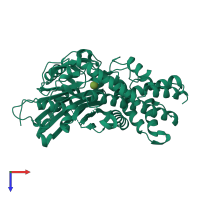 PDB entry 4qs9 coloured by chain, top view.