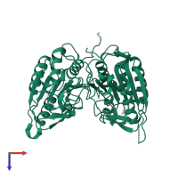 Caspase-3 in PDB entry 4qud, assembly 1, top view.