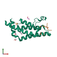 PDB entry 4quu coloured by chain, front view.