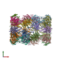 PDB entry 4qv8 coloured by chain, front view.