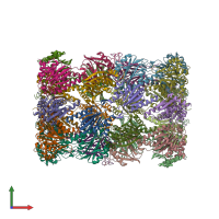 PDB entry 4qw1 coloured by chain, front view.