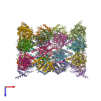 PDB entry 4qwg coloured by chain, top view.