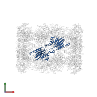 Proteasome subunit beta type-4 in PDB entry 4qwj, assembly 1, front view.