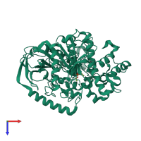 PDB entry 4qwm coloured by chain, top view.