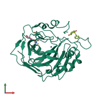 PDB entry 4qy3 coloured by chain, front view.