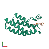 PDB entry 4qyd coloured by chain, front view.