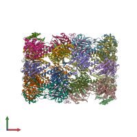 PDB entry 4qz0 coloured by chain, front view.