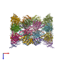 PDB entry 4qz6 coloured by chain, top view.