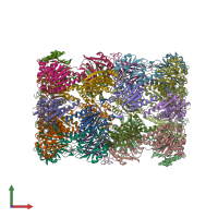 PDB entry 4qzz coloured by chain, front view.
