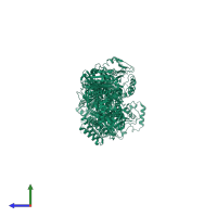 PDB entry 4r04 coloured by chain, side view.