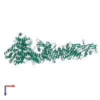 PDB entry 4r04 coloured by chain, top view.