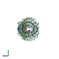 PDB entry 4r09 coloured by chain, side view.