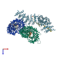 PDB entry 4r11 coloured by chain, top view.