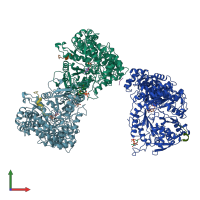 PDB entry 4r1r coloured by chain, front view.