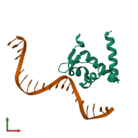 PDB entry 4r22 coloured by chain, front view.