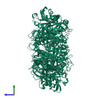 Uridine phosphorylase in PDB entry 4r2w, assembly 1, side view.