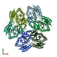 PDB entry 4r31 coloured by chain, front view.