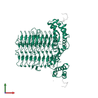 UDP N-acetylglucosamine O-acyltransferase C-terminal domain-containing protein in PDB entry 4r36, assembly 2, front view.