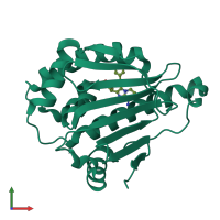 PDB entry 4r3m coloured by chain, front view.