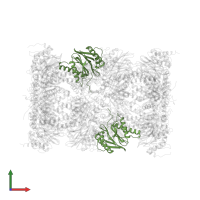 Proteasome subunit beta type-1 in PDB entry 4r3o, assembly 1, front view.