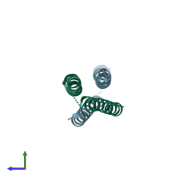 PDB entry 4r3q coloured by chain, side view.
