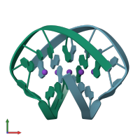 PDB entry 4r45 coloured by chain, front view.