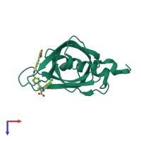 PDB entry 4r4i coloured by chain, top view.