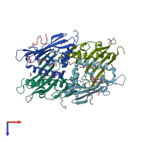 PDB entry 4r4k coloured by chain, top view.