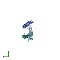 PDB entry 4r4l coloured by chain, side view.