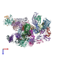 PDB entry 4r4n coloured by chain, top view.