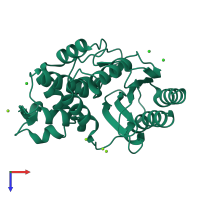 PDB entry 4r4r coloured by chain, top view.