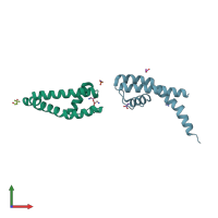 PDB entry 4r50 coloured by chain, front view.