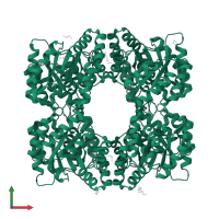 4-hydroxy-tetrahydrodipicolinate synthase in PDB entry 4r53, assembly 1, front view.