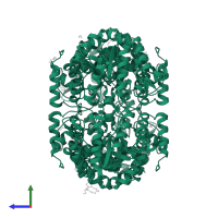 4-hydroxy-tetrahydrodipicolinate synthase in PDB entry 4r53, assembly 1, side view.