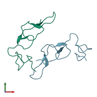 PDB entry 4r5r coloured by chain, front view.