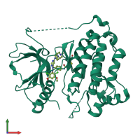 PDB entry 4r5s coloured by chain, front view.