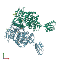 PDB entry 4r6i coloured by chain, front view.