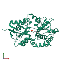 PDB entry 4r6y coloured by chain, front view.