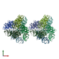 PDB entry 4r76 coloured by chain, front view.