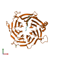 PDB entry 4r7a coloured by chain, front view.
